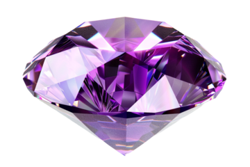 Purple diamond isolated on transparent background