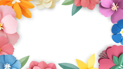 Colorful and tropical floral frame transparet png