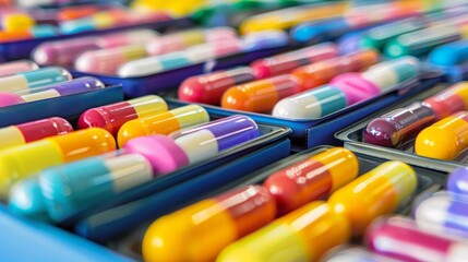 Multicolored Capsules in Blister Packs
