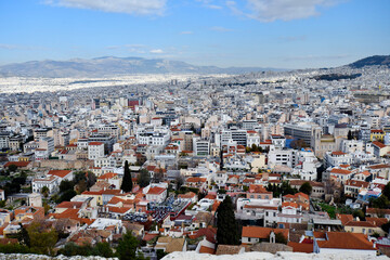 Fototapeta premium Greece, Athens, Cityscape from Acropolis