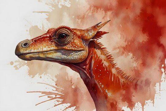 Dinosaur in watercolor style