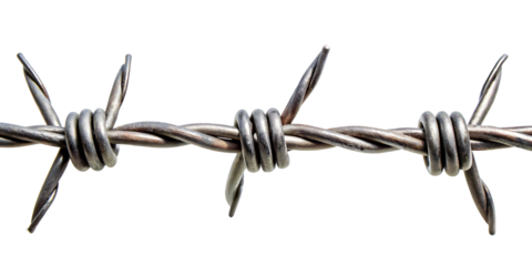  A barbed wire isolated on white background,PNG AI GENERATED