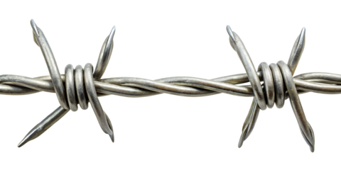  A barbed wire isolated on white background,PNG AI GENERATED