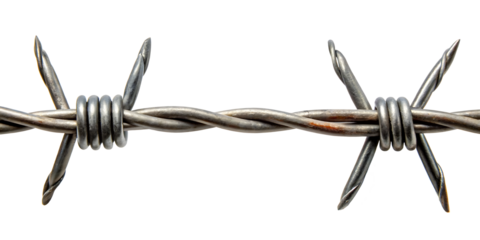  A barbed wire isolated on white background,PNG AI GENERATED