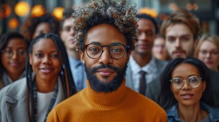 Obraz premium group of people, team, African Americans