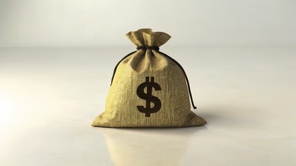 Money in bag isolated on white