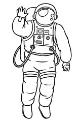 Hand drawn astronaut design element