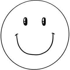Retro whte smiley sticker png