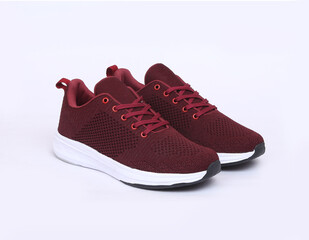 trendy and fashionable light wieght sneakers isolated on white background	
