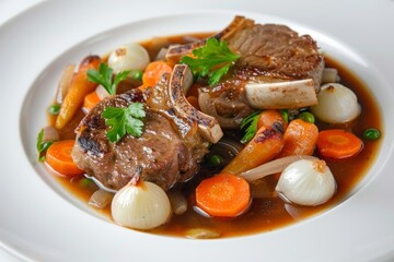 Ballymaloe Irish Stew with Succulent Lamb Chops and Flavorful Broth