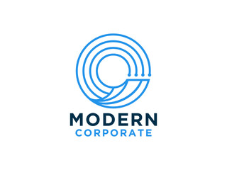 Letter O vector minimalism line logo design.