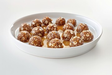 Baklava Truffles Coated in Walnuts and Shredded Wheat