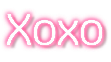 Pink xoxo neon word design element