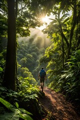 Fototapeta premium dense green verdant rainforest