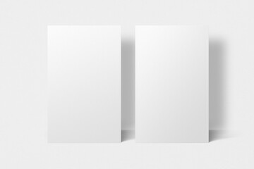 Png business card mockup on white background in front and rear view