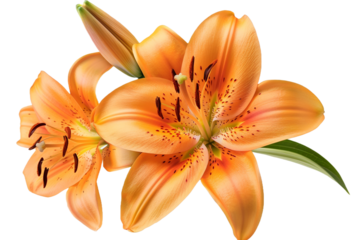 Orange lily isolated on transparent background