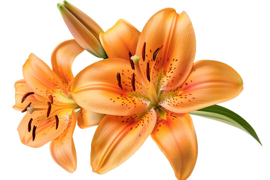 Orange lily isolated on transparent background