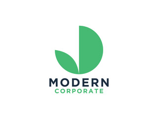 Initial Letter J Geometric Logo.