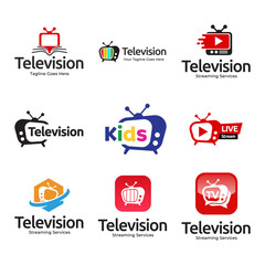 Creative media television vector logo design template