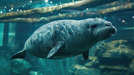 Fototapeta premium Intelligent aquatic mammal