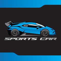 Fully editable luxury sports car silhouette vector suitable for logo designs and print media