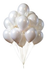 Free floating white balloons white background anniversary celebration isolated on white background