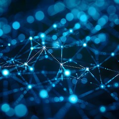 Interconnected blockchain network data flow visualization concept