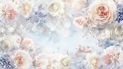 Pastel floral arrangement for elegant backgrounds