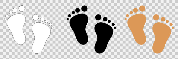 Set of human footprints icons. Family feet prints. footprint icons. foot print vector illustration set . Father mother and child steps. Man woman and baby walk symbol. eps 10