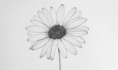 Single daisy on white background