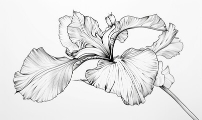 Iris flower on white background