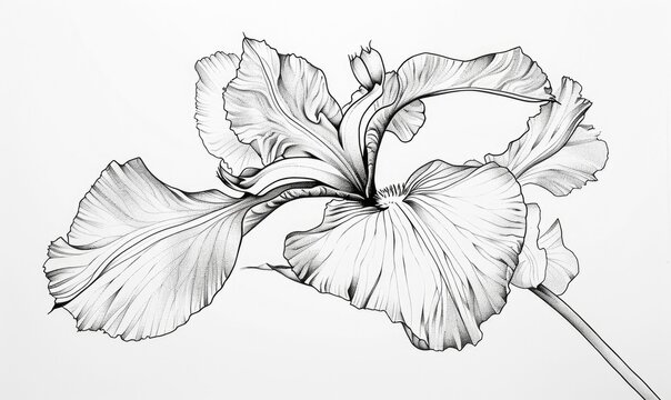 Iris flower on white background