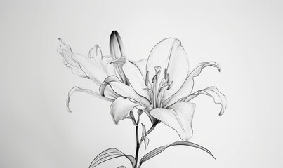 Lily flower on white background