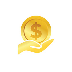 Money bag flat vector icon or logo with dollar logo, for business icon, and payment
