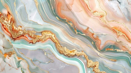 Multi-colored marble background featuring seamless gold inlay and strong clean lines, perfect for luxurious repeating patterns.