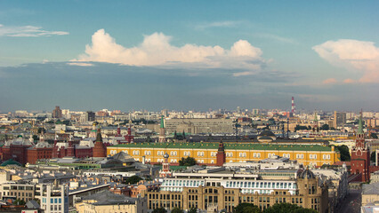 Obraz premium Panoramic aerial view of the building from the roof of center Moscow timelapse, Russia