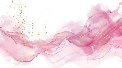 Watercolor and marbling effect banner featuring nice transparency and luxurious gold accents, perfect for elegant presentations.