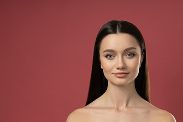 Portrait of an attractive girl. Botox injection concept