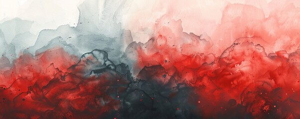 Abstract red and gray watercolor background.