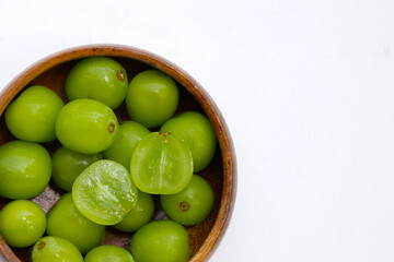 Shine muscat grape on white background.