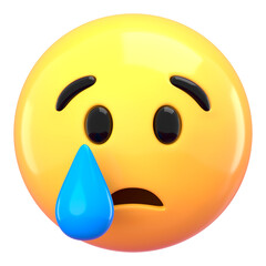 3D cry face png emoticon sticker, transparent background