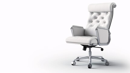 Elegant white office chair with a modern design and comfortable padding, perfect for home or corporate office settings.