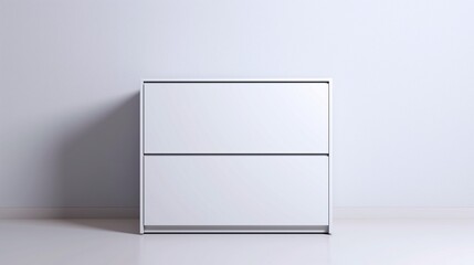 Modern white filing cabinet with two spacious drawers against a minimalistic background, perfect for office organization and storage solutions.