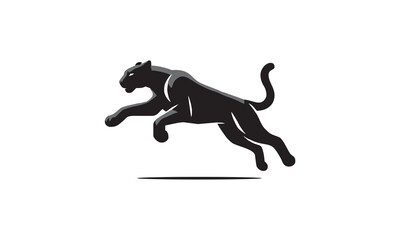 Vector Art  jumping black color panther Logo © Arun