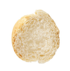 Piece of fresh baguette isolated on white