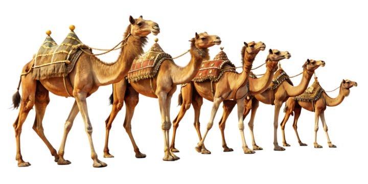 camel train Asolated on white background ,PNG AI GENERATED