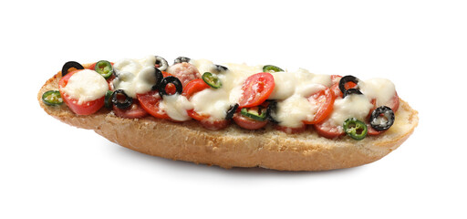 One tasty pizza toast isolated on white