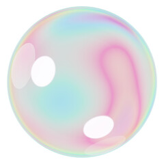 Holographic sphere png 3D ball shape, transparent background