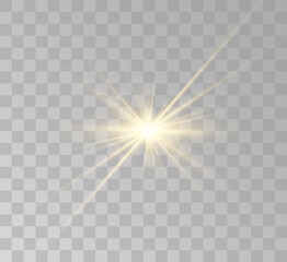 Transparent yellow sunlight special lens flash light effect. Front solar flare lenses	