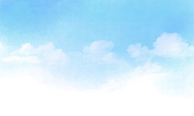 Fototapeta premium 青空をイメージした水彩イラスト